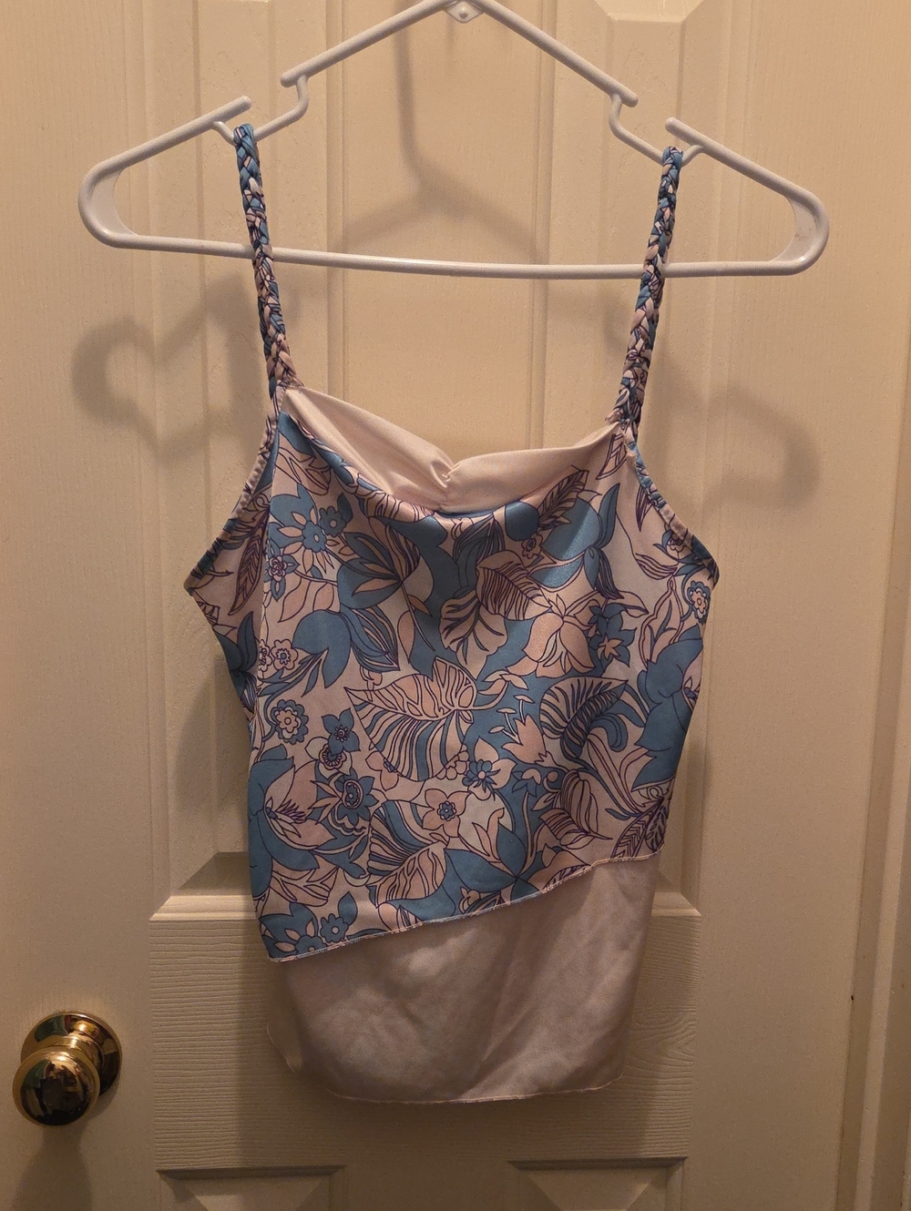 Blue Floral Print Cami Top